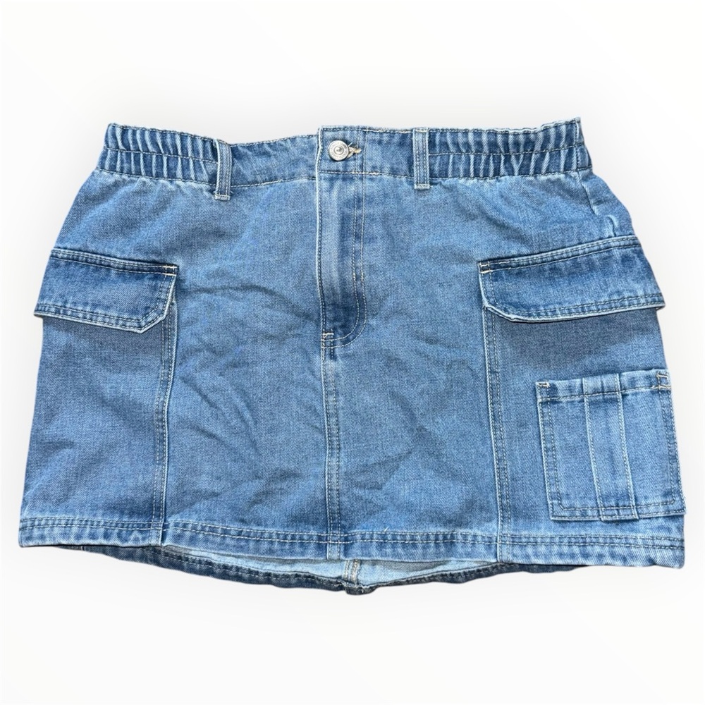 Denim Mini Skirt with Pockets size 11 / 30 from Rewash Brand